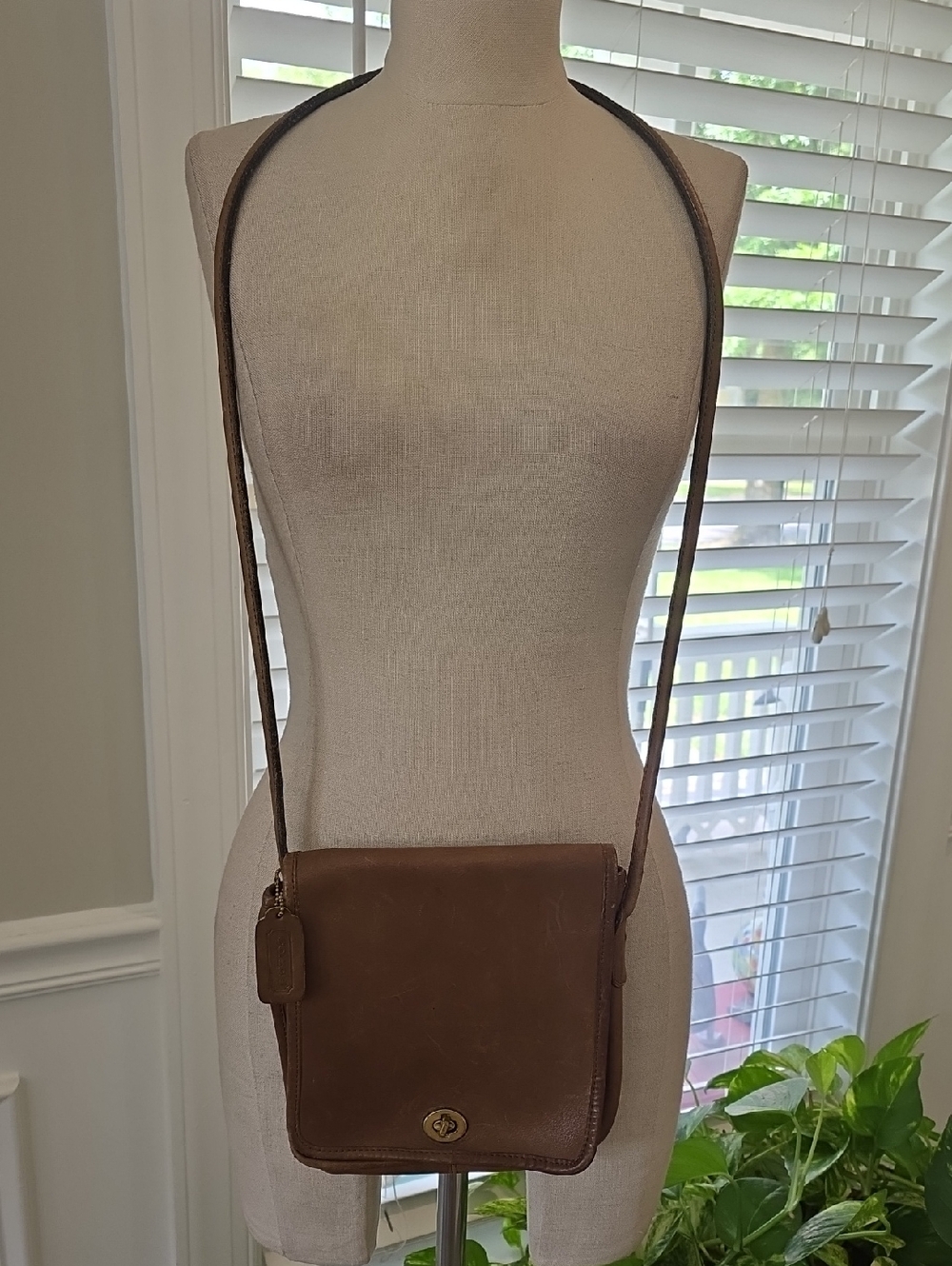 Coach Vintage Brown Leather Crossbody Bag